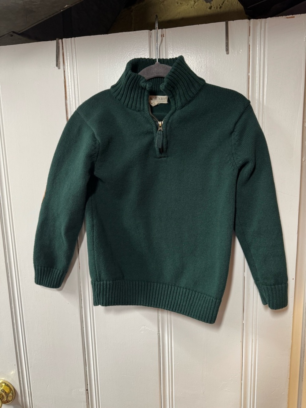 Men's Forest Green Half-Zip Sweater - Rugged Comfort